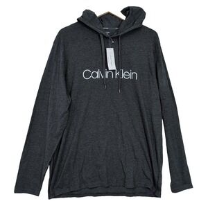 Calvin Klein Chill Lounge Pullover Hoodie Mens XL Gray Lightweight Long Sleeve